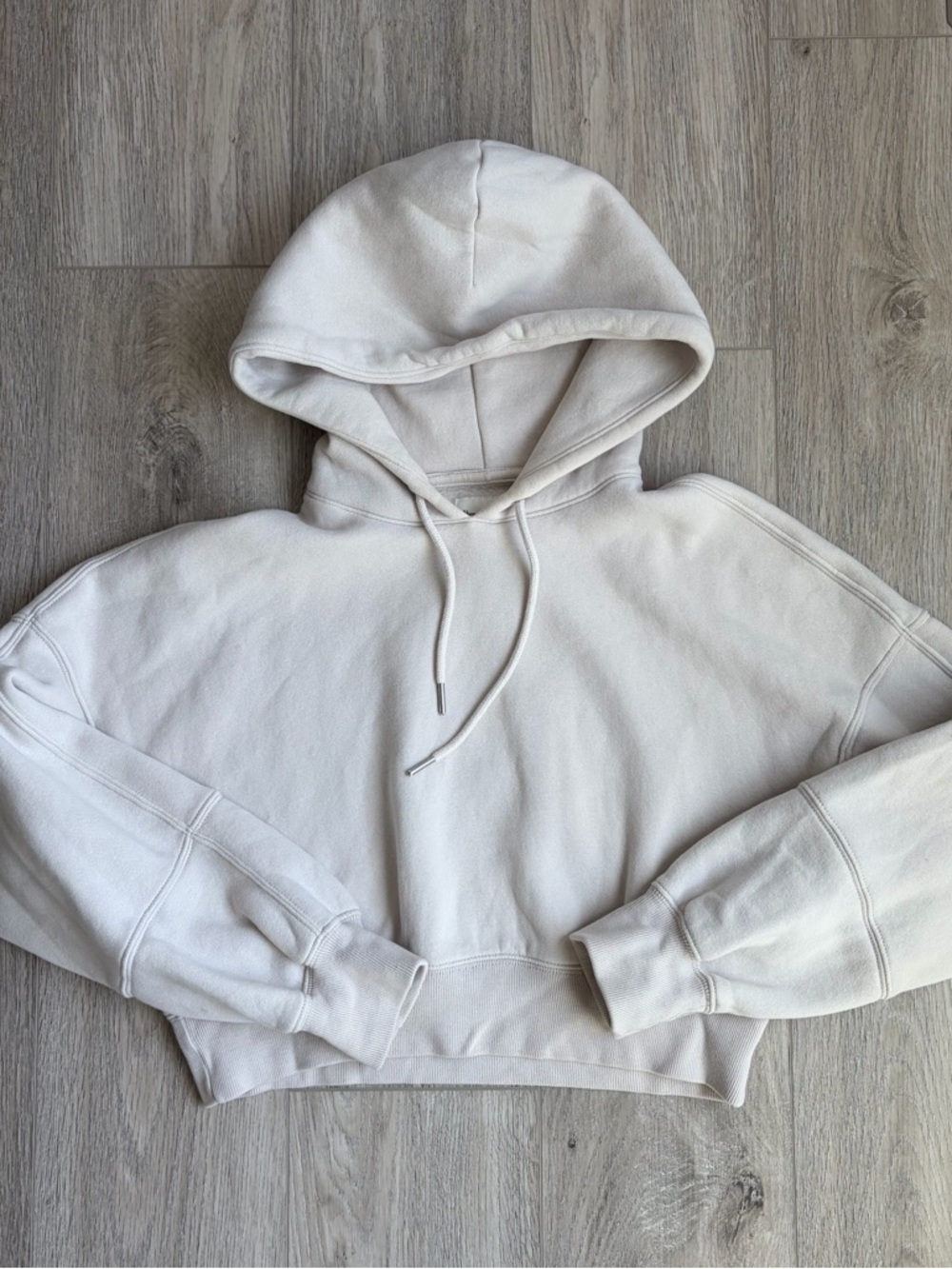 Abercrombie Cropped Cream Hoodie - Picture 2 of 4